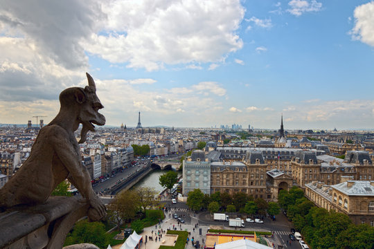Chimera looking at Paris, France.