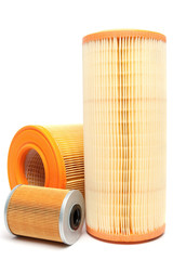 Filters for car isolated on a white background