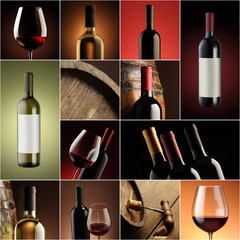 wine collage, beautiful collection of wine images