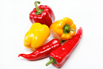 Healthy food. Fresh vegetables. Peppers on a white background.