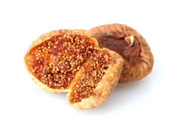 delicious dried figs isolated on white