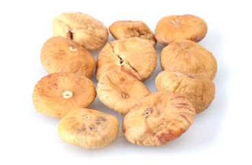 delicious dried figs isolated on white