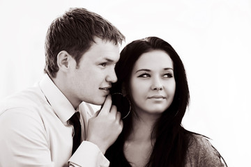 Young couple flirting