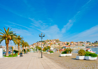 The city of Kavala by the sea in north Greece