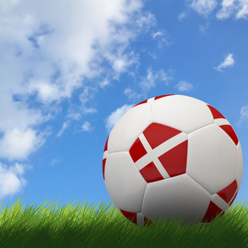 Denmark flag on 3d football