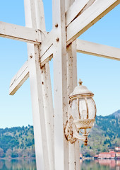 White light bracket in the beautiful lake Orestiada in Greece