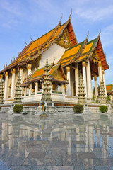 Fototapeta na wymiar Wat Suthat is a royal temple in Bangkok, Thailand