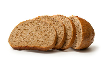 Slices of bread on white