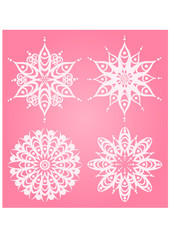 Snowflake winter background.