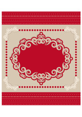 Flowers with lace ornaments on background.