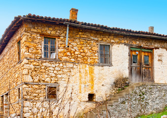 Very old abandoned house near lake Prespa in Northern Greece