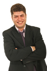 Businessman laughing out loud