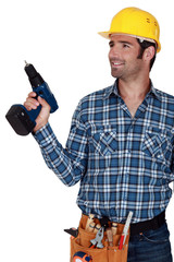 A handyman with a drill.