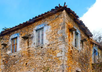 Old abandoned house in a Greek village