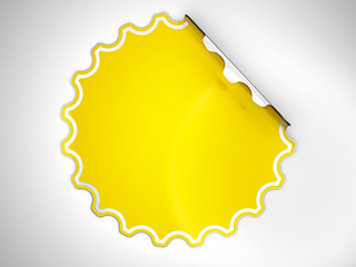 Round Yellow hamous sticker or label
