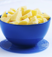 sliced peeled potatoes