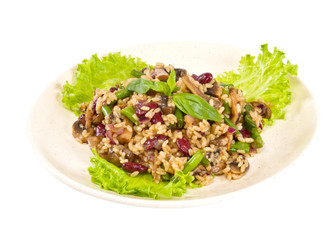 tasty rice with mushrooms