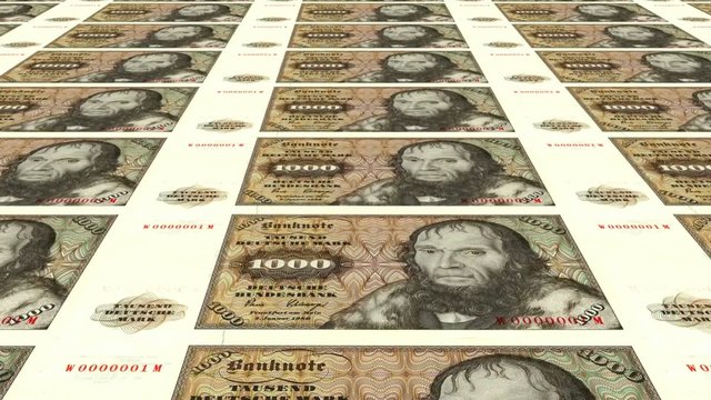 Alte 1000 DM Banknoten endlos