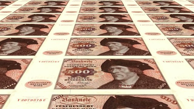 Alte 500 DM Banknoten endlos