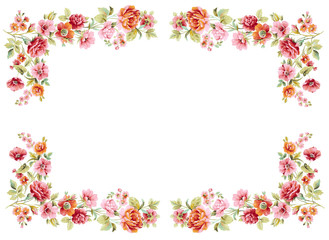 Fototapeta na wymiar Ilustracja kolor kwiatów w akwarelowych obrazach