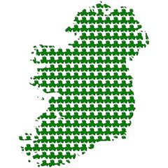 Ireland map with shamrock background illustration