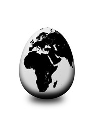 earth egg isolated over white