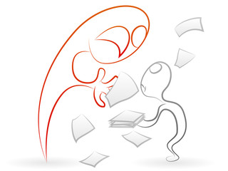 The chief yells at a subordinate