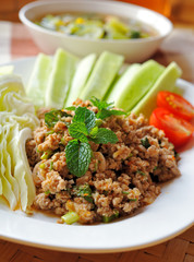 Thai Spicy minced meat salad