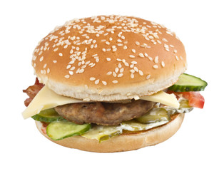 hamburger isolated on white