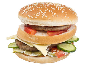 hamburger isolated on white