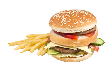hamburger isolated on white