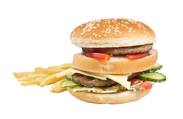 hamburger isolated on white