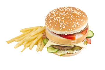 hamburger isolated on white