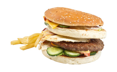 hamburger isolated on white