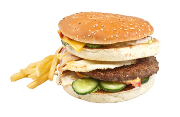 hamburger isolated on white © Andrei Starostin