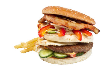 hamburger isolated on white
