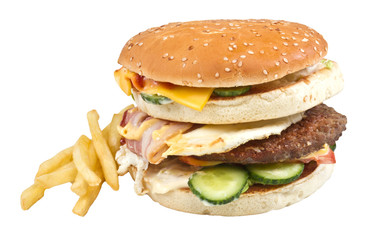 hamburger isolated on white
