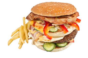 hamburger isolated on white