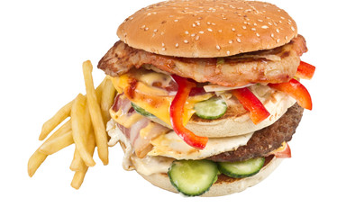 hamburger isolated on white
