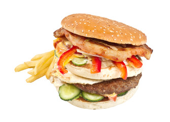 hamburger isolated on white