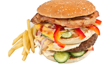 hamburger isolated on white
