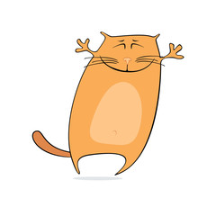 happy cartoon cat