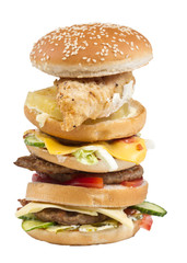 hamburger isolated on white
