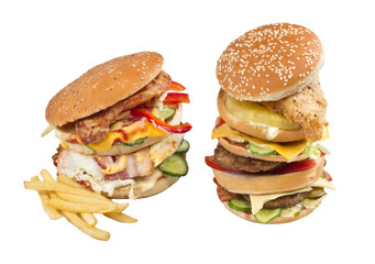 hamburger isolated on white