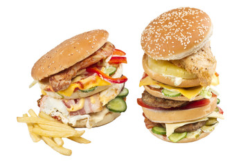 hamburger isolated on white