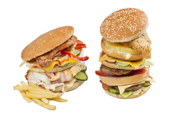 hamburger isolated on white