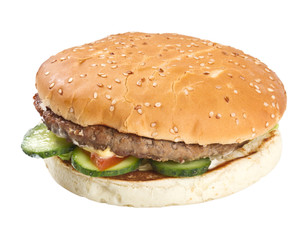 hamburger isolated on white