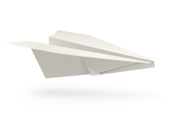 paper airplane origami vector illustration isolated on white