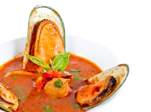 Delicious mediterranean seafood soup