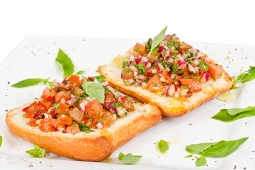 Bruschetta( Italian Toasted Garlic Bread ) with tomato